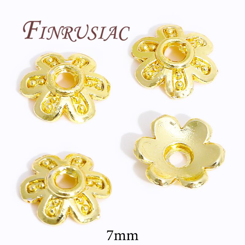 18K/14K Gold Plated Beads Cap For Jewelry Flower Bead Caps Jewelry Making Supplies Spacer Beads DIY Bracelets Accessories