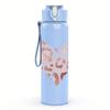1PC Pink Splatter Heart 750ml Color Plastic Sports Water Bottle Leakproof Flip Straw Lid Suitable for Sports Office Home Use
