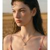 Yhpup Stainless Steel AAA Cubic Zirconia Square Shiny Pendant Drop Necklace High Quality Premium Jewelry PVD Plated Waterproof