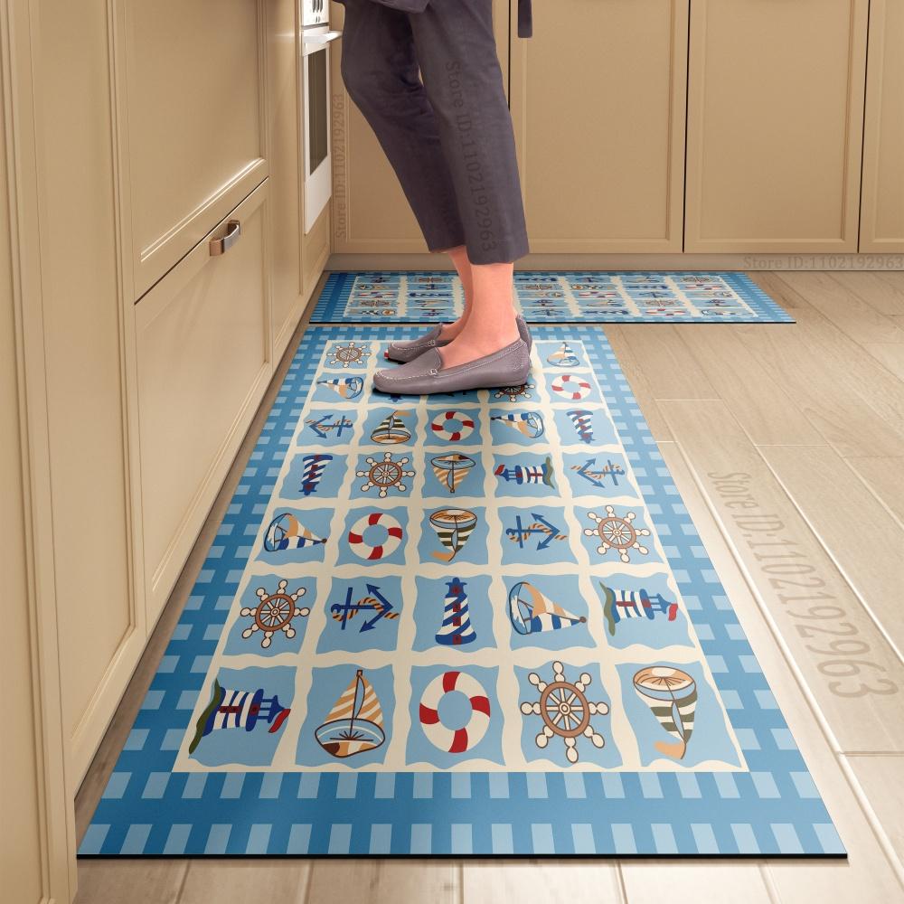 

1 шт. Кухонный коврик для пола Водонепроницаемый, Противоскользящий, Грязеотталкивающий Коврик для ног Бытовой Дверной коврик Кристальный бархат Длинный ковер Коврики для двери 60*90cm