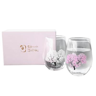 [Authentic] Marumo Takagi Ceramic Temperature-Controlled Sakura Free Glass Set (Pair) - Enjoy the Cherry Blossoms In Full Bloom! Perfect As a Gift for