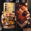 Pumpkin Autumn Leaves Coffee Case For Realme C67 C63 C55 C53 C35 C25 C21 GT 2 3 5 6 10 11 12 13 Pro Plus 5G Soft TPU Phone Cover
