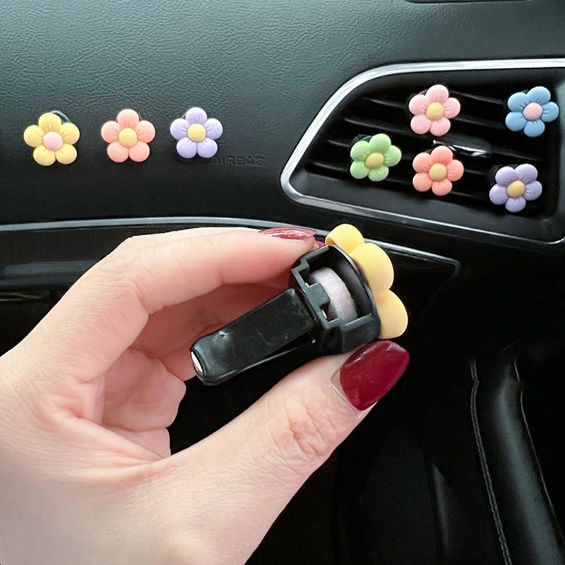 Cute Flower Aromatherapy Car Air Outlet Decoration Perfume Clip Air Freshener Colorful Flora Car Interior Decor Auto Accessories