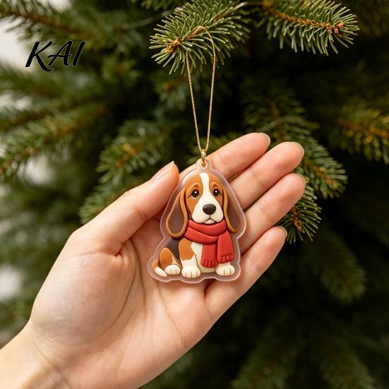 Autumn Theme Dog Decor 2026 Advent Calendar, 24-Days Christmas Countdown Calendar with 24 Festive Puppy Lover Box Ornament, 2D Acrylic Cartoon
