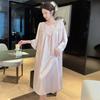 Women's Summer Ice Silk Lace Long Sleeve Nightgown - Sexy, Loose, Plus Size Homewear