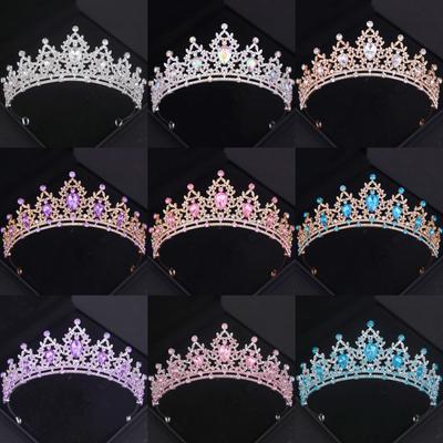 Barocke Kristallkrone Tiara für Frauen Party Strass Prom Diadem Braut Hochzeit Haarschmuck Schmuck Tiaras und Kronen