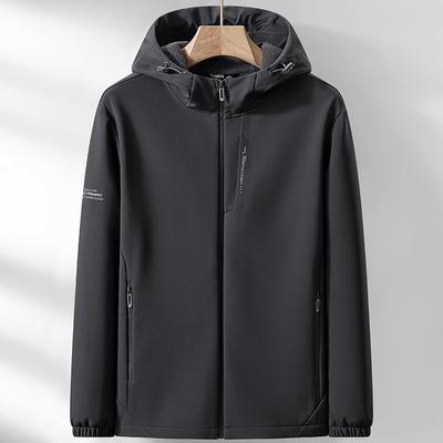 Spring and Autumn Plus Velvet Soft Shell Jacket Windproof and Waterproof Jacket for Women Camping Mountaineering Fishing Clothing for Men