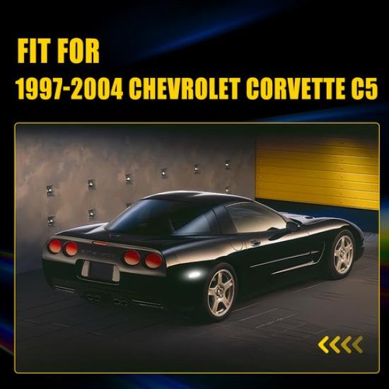 For 1997-2004 Corvette Chevrolet C5 Rear Fender Side Marker Lights White Smoked