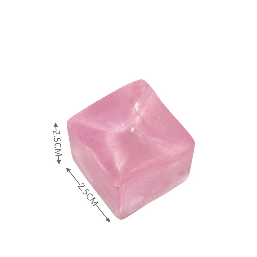 6pcs/10Pcs Mini Kids  Fidget Toy Mini Toys Mochi I Block Stress Ball Toy Kawaii Transparent Cube Stress Relief Squeeze Gift