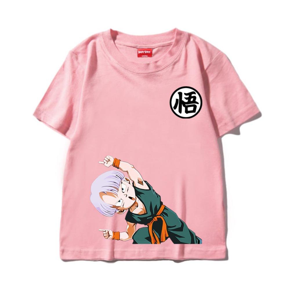 Boys, Girls and Adults Dragon Ball Goku Cartoon Short-sleeved T-shirt, Japanese Anime Fusion Children's Printed Trendy Top