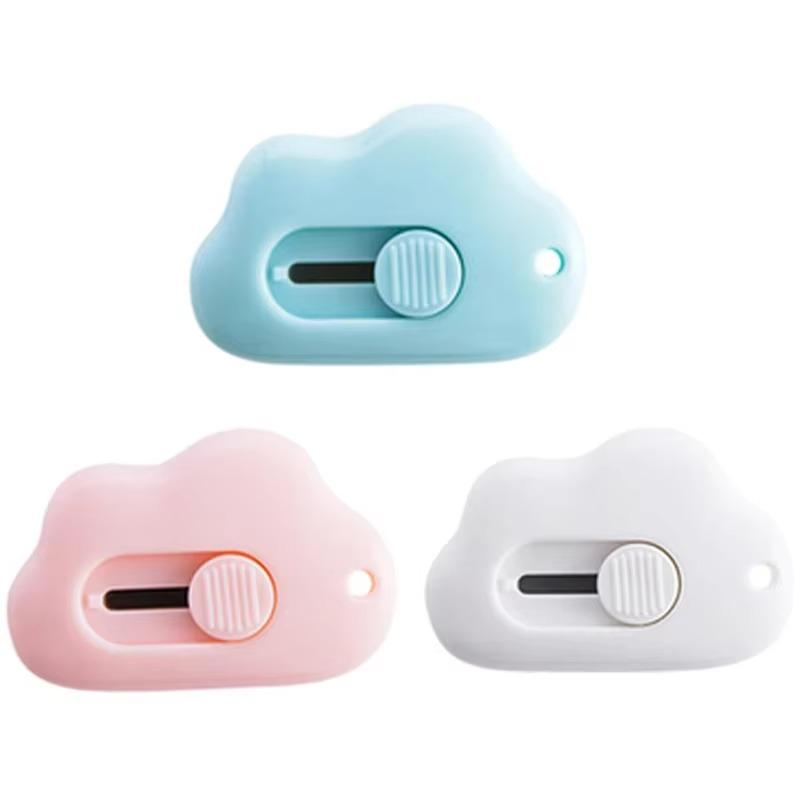 1-3 Piece Cuter Mini Clouds Utility Knife Knife Paper Cutter Art Pcreative Cloud Cute Cartoon Box Knife Stationery Tape Cutter Three-color Optional