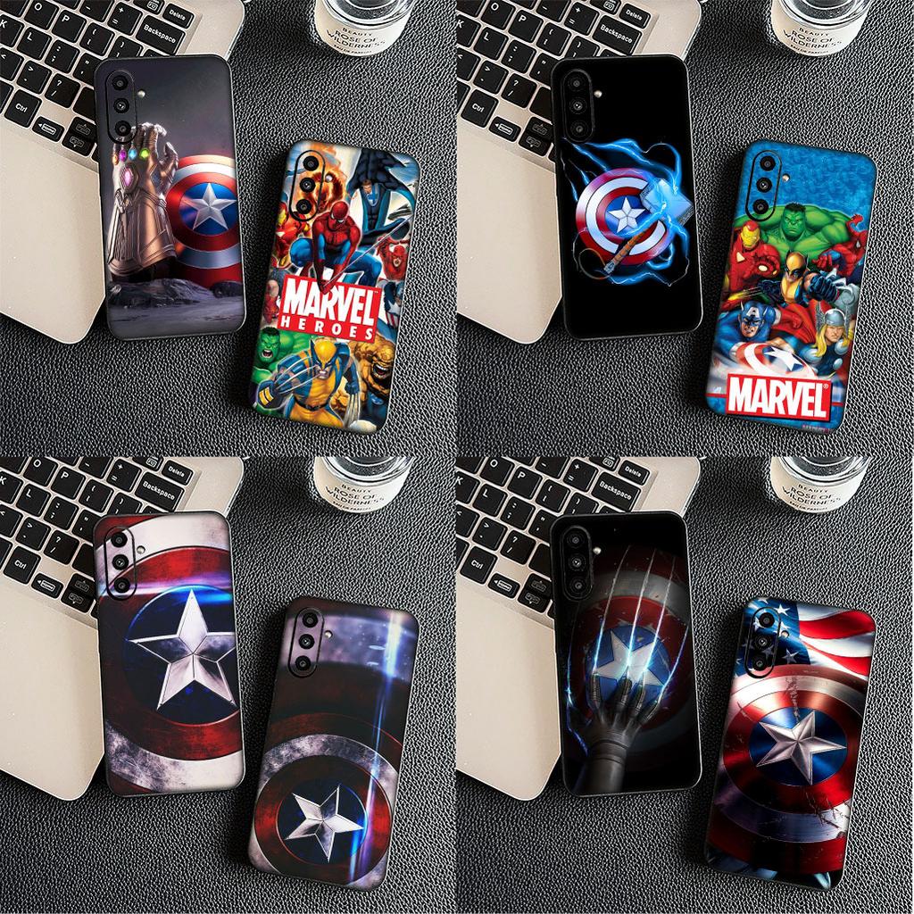 Cover for Samsung Galaxy S25 S24 S23 Fe Ultra Plus S7 Edge A05 A06 A16 A15 A35 Phone Case Captain America Marvel Shield