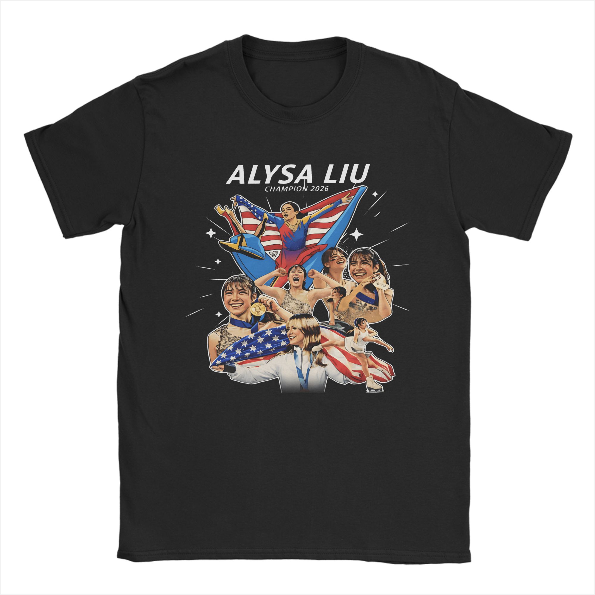 

Alysa Liu 2026 2 T Shirt for Unisex Pure Cotton Funny TShirt Round Collar Tees Short Sleeve Clothes Summer S