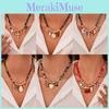 Punk Geometric Heart Bow Pendant Necklace For Women With Zinc Alloy Chain