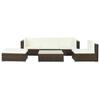 VidaXL Garden Lounge Set 6 Pcs with Cushions Wicker Brown