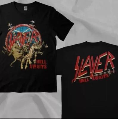 T-shirt Slayer Hell Awaits Tour Nera Vintage Double Sided