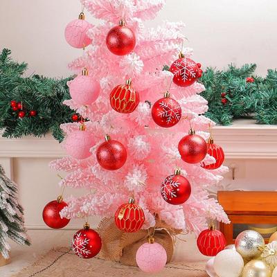 Assorted Christmas Ornament Sets 16X Christmas Tree Ball Decorations 2.36 Inches Retro Cracks Design Christmas Tree Ball For