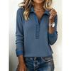 Damen S Denim-Kragen Langarm Pullover Strickpullover