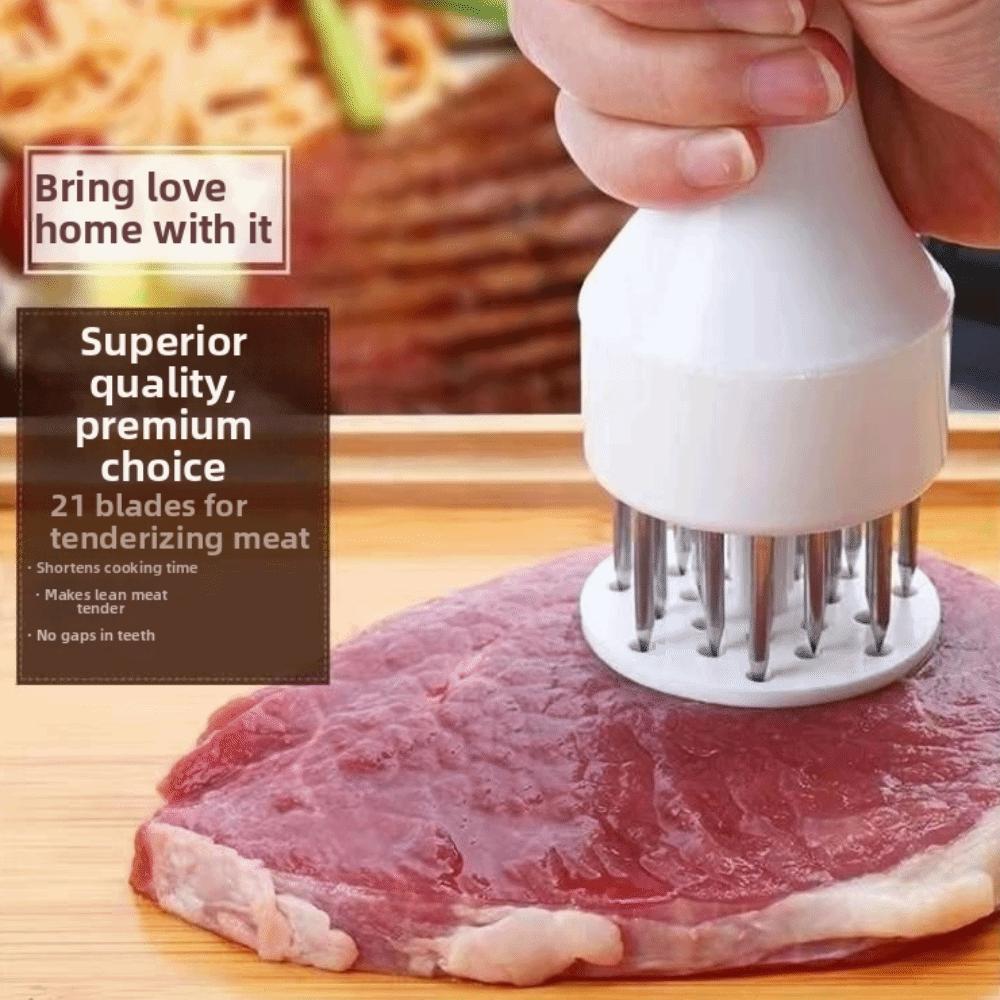 2-in-1 Meat Needle Meat Mallet 21-Pin Steak Tenderizer Quick Meat Tenderizer Tool For Beef
