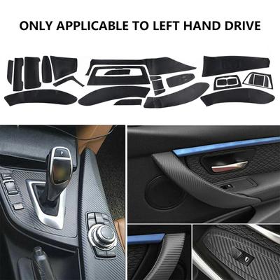 Nowa naklejka 3D do wnętrza samochodu, matowa, czarna, z włókna węglowego, do BMW serii 3 F30 F31 F35 2013-2017, wysokiej jakości część samochodowa