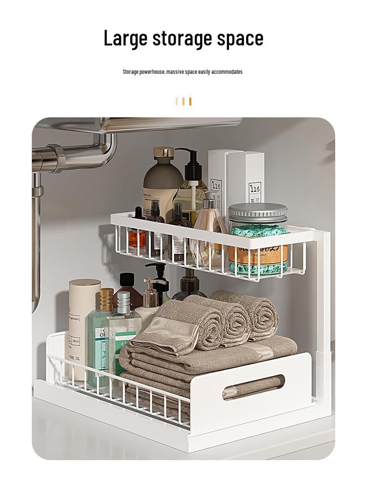 Multifunctional Cross-Border Spice Rack: Pull-Out Desktop Organizer for Kitchen Storage