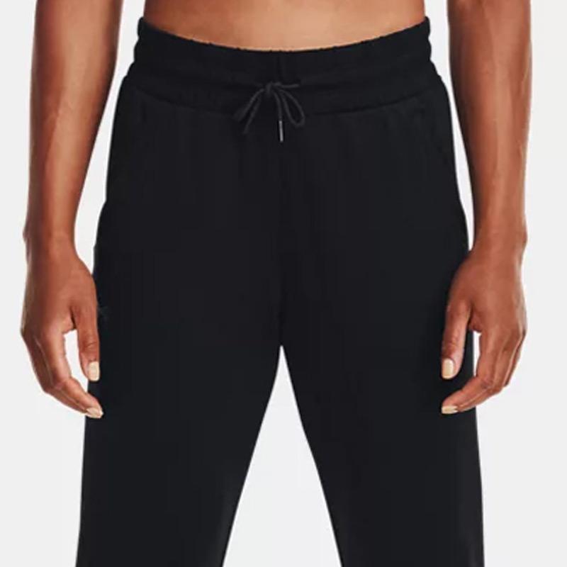 Under Armour Casual Elastic Cuff Fleece Joggers Thick Women Bottoms Black 1365785-001