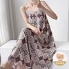 Summer cotton and silk suspender nightgown women's sleeveless chest pad can be worn outside loungewear anti-bumping artificial cotton dress