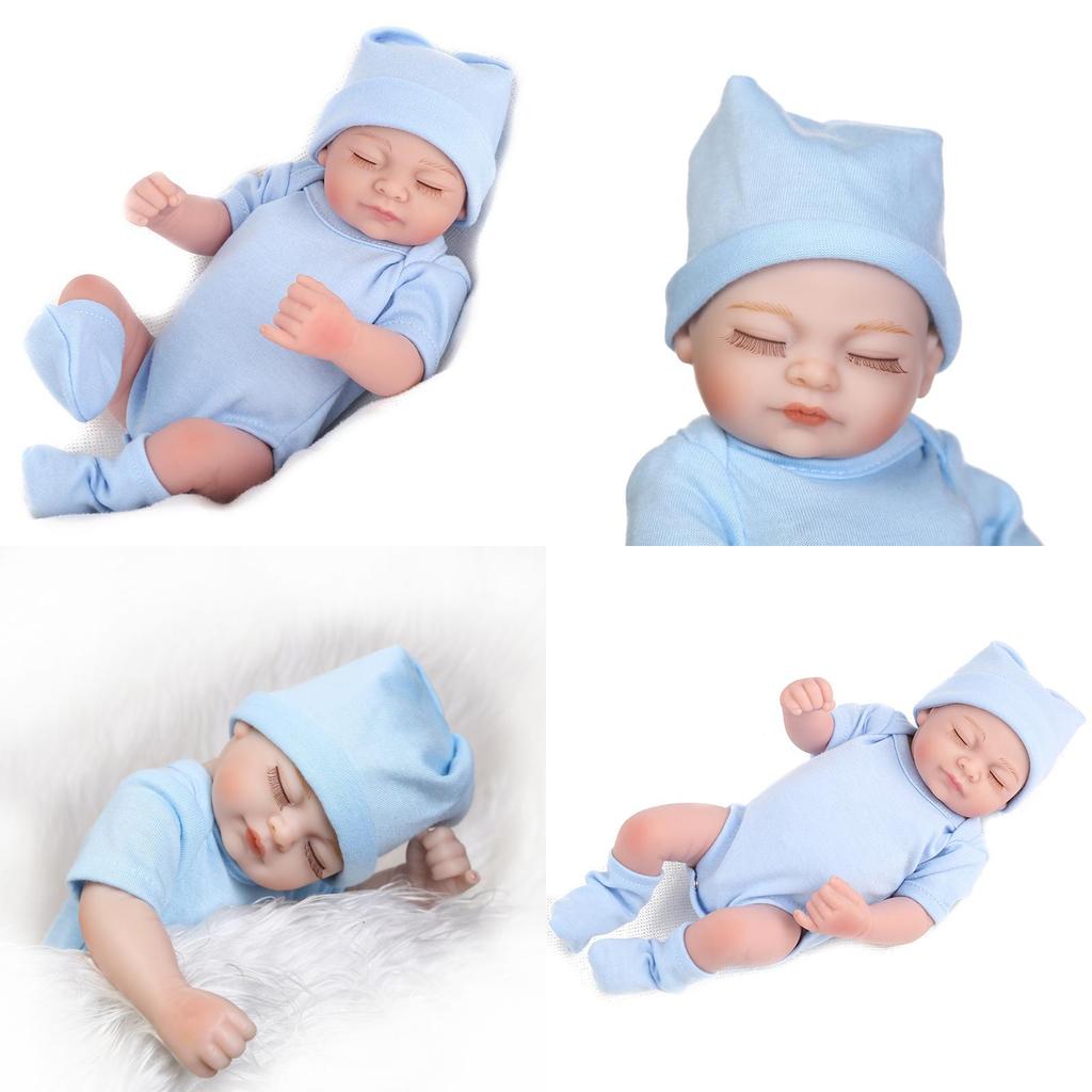 10-inch Lifelike Full Body Soft Vinyl Silicone Dolls For Girls Realistic Newborn Baby Companion