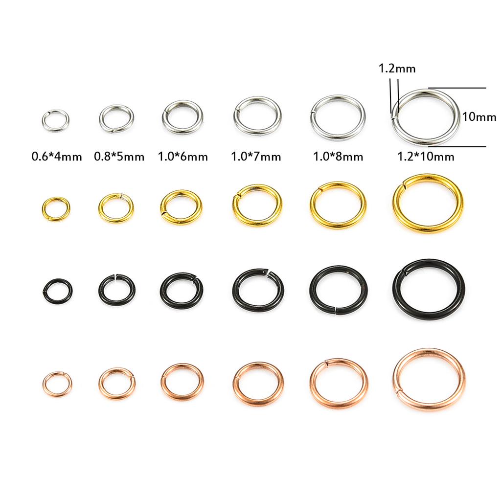 200pcs/Lot Stainless Steel Jump Rings Connectors Links Hooks for DIY Jewelry Findings Making Charms Dangle Accessories