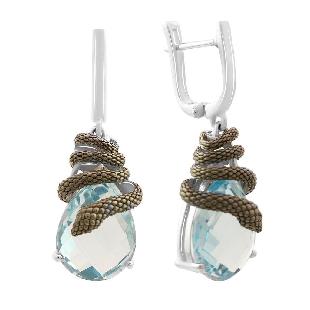 Серебряные серьги с натуральным топазом 20.183ct (2167730)