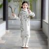 2025 New Girls' Winter Qipao: Long Sleeve Princess Dress for Big Kids - Autumn/Winter Chinese Style