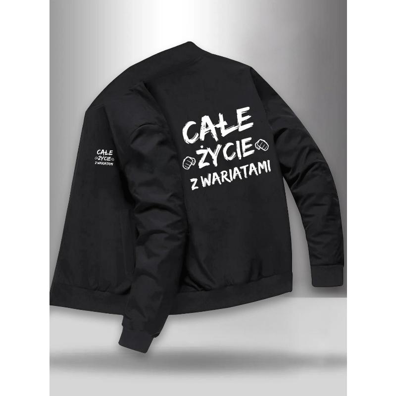 Solid Color Men s Fleece Baseball Jacket, Thick Warm & Breathable, Great for Outdoor Activities & Leisure XXL чёрный