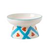 Flat/Slanted Mouth Cat Elevated Bowl Handmade Pet Food Bowl Cute Cat Bowl  for Feeding