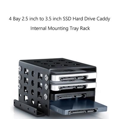 2.5 Inch To 3.5 Inch Hard Drive Caddy 4-Bay Internal Mounting Adapter Bracket Aluminum Alloy Mobile Holder