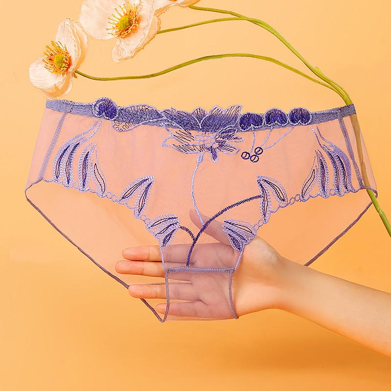 Yanbeiwei Damen 2025 Sommer Bestickter Transparenter Hüftslip - Übergröße, Stil 836