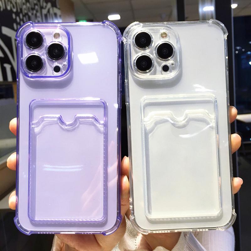 

Прозрачный чехол для кошелька Ottwn для Iphone 14 Pro Max 13 12 11 X Xs Xr 7 8 Plus Slot Bag Прозрачный ударопрочный мягкий чехол