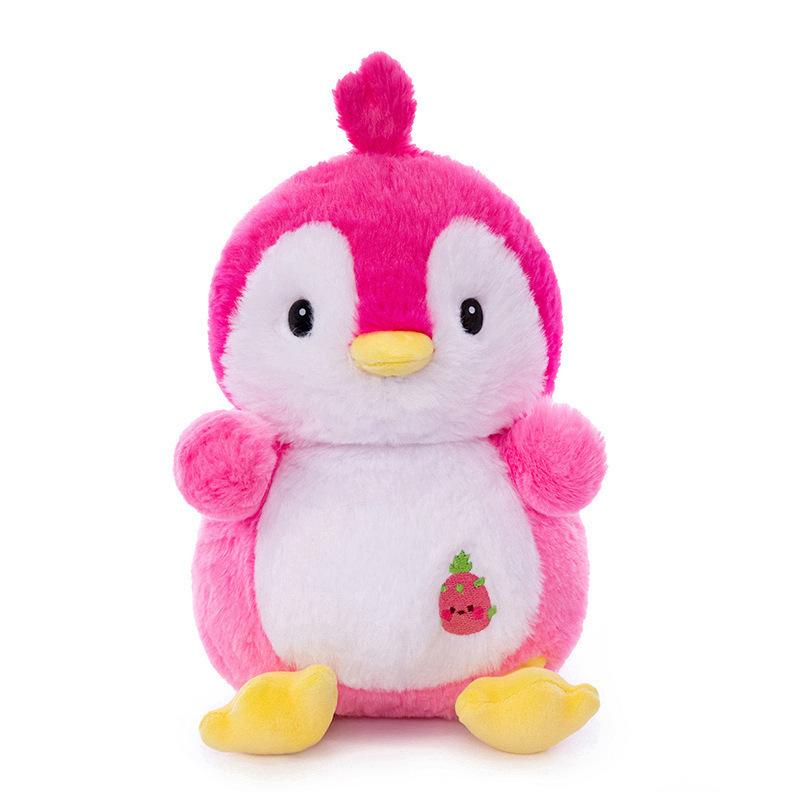 Bai Fen Bai Dolls And Toys Girls Red Fruit Doll Macaron Penguin Fruit Series Penguin Plush Doll Polar Children's Accompanying Gift
