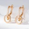 Fashion Glossy  Rose Gold Color Dangle Earrings For Women Simple Geometric Accessories High Quality Daily Jewelry