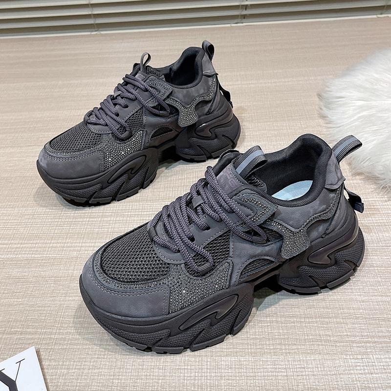 Fashion NEW Women Thick Bottom Chunky Sneakers Female Platform Lace Up Breathable Spring Autumn Woman Vulcanize Shoes Zapatos Mujer