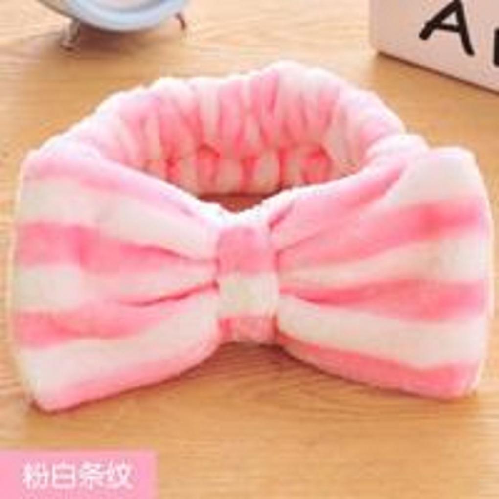 Women Bowknot Design Hairband Makeup Face Washing Hair Coral Velvet Hairband