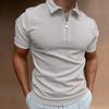 Sommer männer Einfarbig Polo Shirt Kurzarm Drehen-unten Kragen Zipper T-shirts & für Männer Casual Streetwear neue Männliche Tops