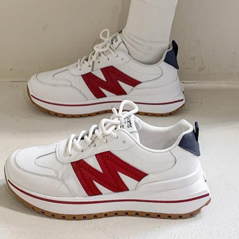 Herbst- und Winterschuhe für Damen, Damen-Sneaker, Weiße Sneaker, Low-Top mit runder Zehenpartie, Schnürschuhe, Freizeitschuhe