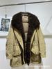 New women's clothing fur integrated jacket large lapel suede parka thickened liner warm winter clothing