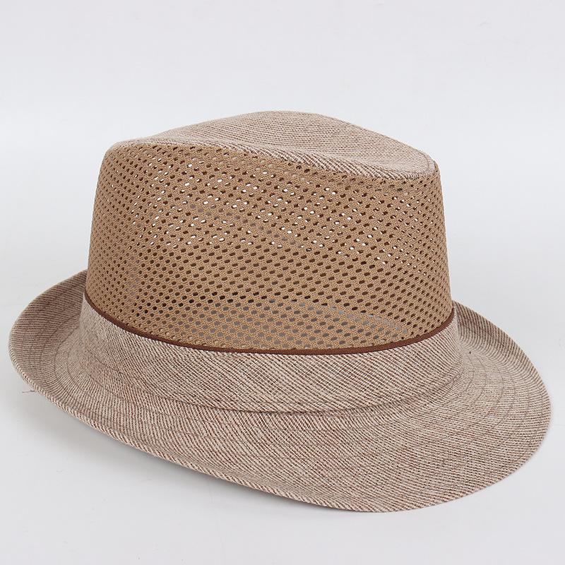 Outdoor beach top hat middle-aged men's hat sun hat summer mesh middle-aged and elderly leisure hat