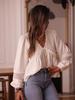 European-American Chic Embroidered Hollow-Out Long Sleeve French Shirt