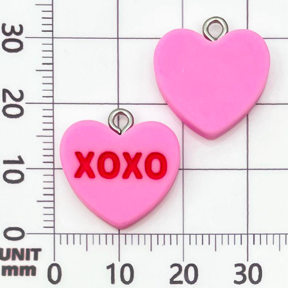 12 Color Resin Heart XOXO Letter Charms for DIY Jewelry