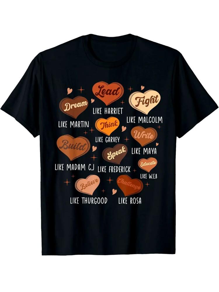 Black History Month Dream Like Martin African Leader Hearts T-Shirt Unisex T-Shirt XXXXL
