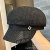 Lace Embellished Octagon Sun Hat Women - Breathable Wide Brim UV Protection Cap Foldable Fashion Beret