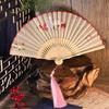 Chinese Style Embroidery Fan Hanfu Cheongsam Show Folding Fan Dance Performance Fan Kungfu Qipao Matching Beautiful Women Fan