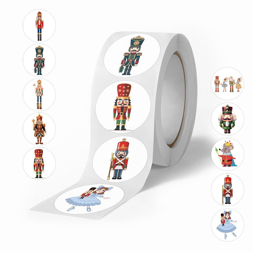 500 Naklejek/rolka Dziadek do orzechów Styl A Naklejki w rolce Nagroda Naklejki motywacyjne Kreatywny podręcznik Naklejki w rolce Taśma